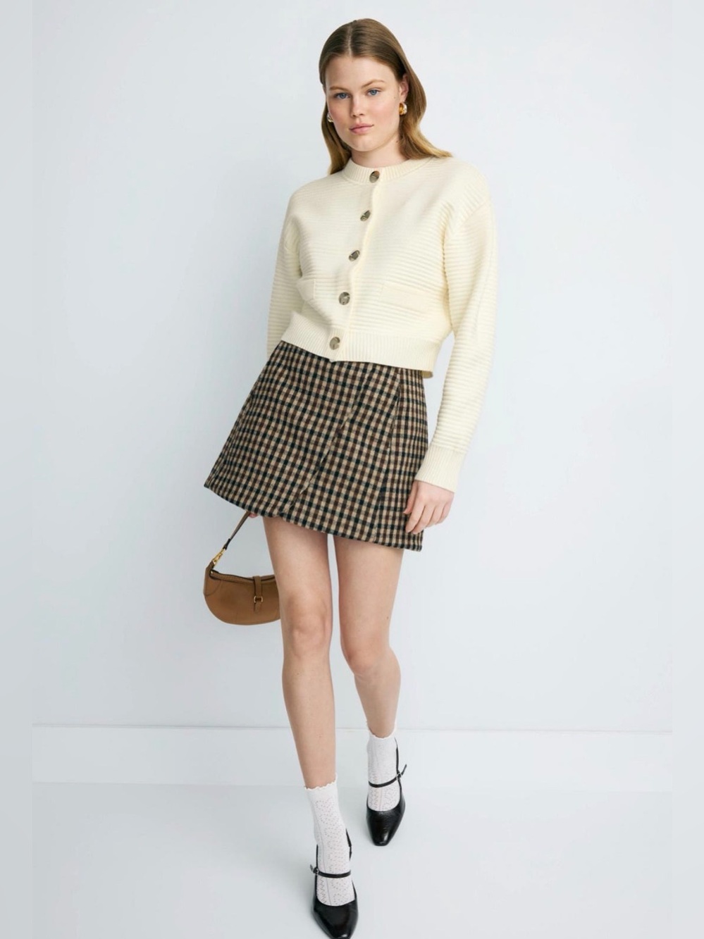 NWT Sandro Ivory Ribbed Button Cardigan